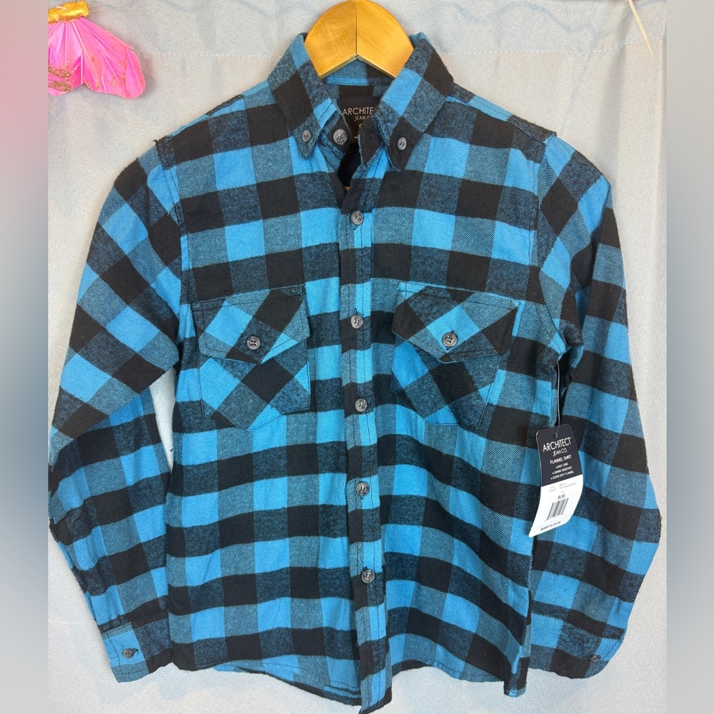 Architect Flannel Long Sleeve Button Down Shirt- Size Small (8)